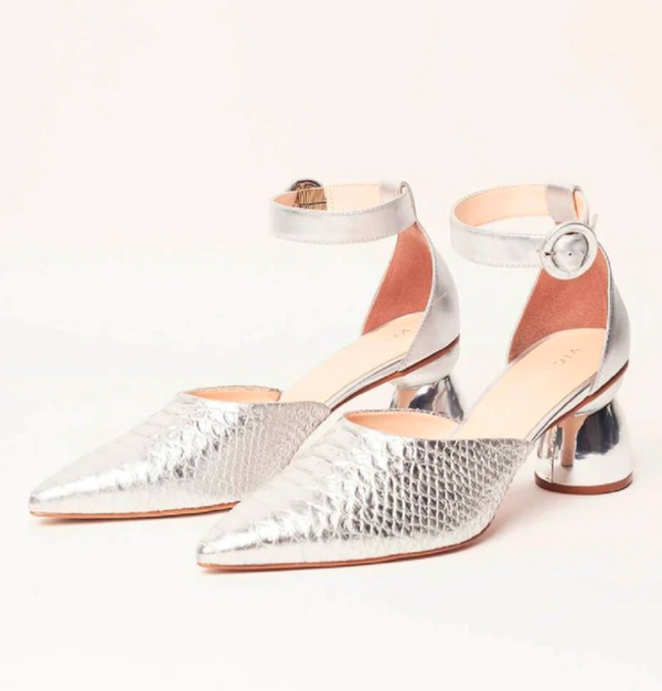 metallic designer shoes